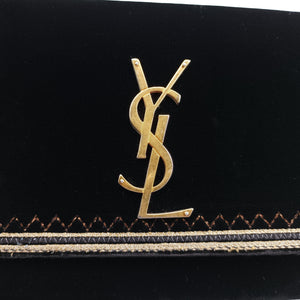 Pre-owned Yves Saint Laurent KATE Black velour 534396 bum bag/waist bag | stylenewstar