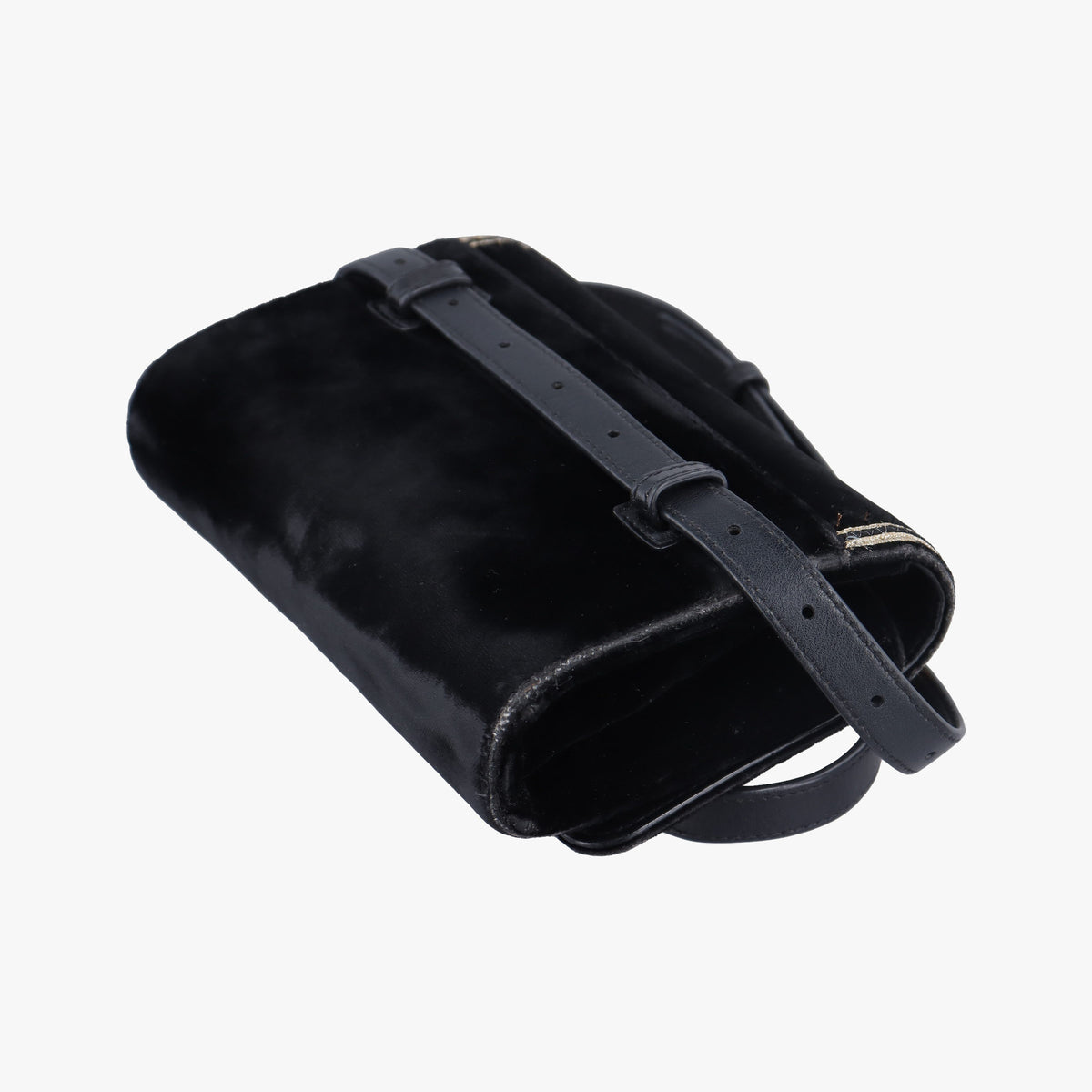 Pre-owned Yves Saint Laurent KATE Black velour 534396 bum bag/waist bag | stylenewstar