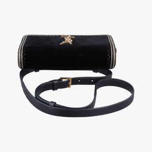 Pre-owned Yves Saint Laurent KATE Black velour 534396 bum bag/waist bag | stylenewstar