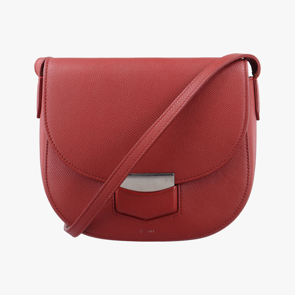 Secondhand Celine TROTTEUR Compact Red Leather  crossbodybag | stylenewstar
