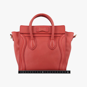 Pre-owned Celine luggage nano shopper Orange Leather  shoulderbag | stylenewstar
