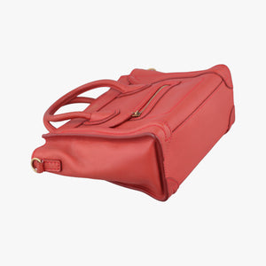 Pre-owned Celine luggage nano shopper Orange Leather  shoulderbag | stylenewstar