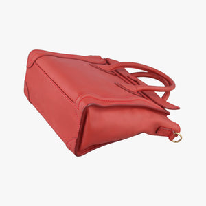 Pre-owned Celine luggage nano shopper Orange Leather  shoulderbag | stylenewstar