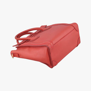 Pre-owned Celine luggage nano shopper Orange Leather  shoulderbag | stylenewstar
