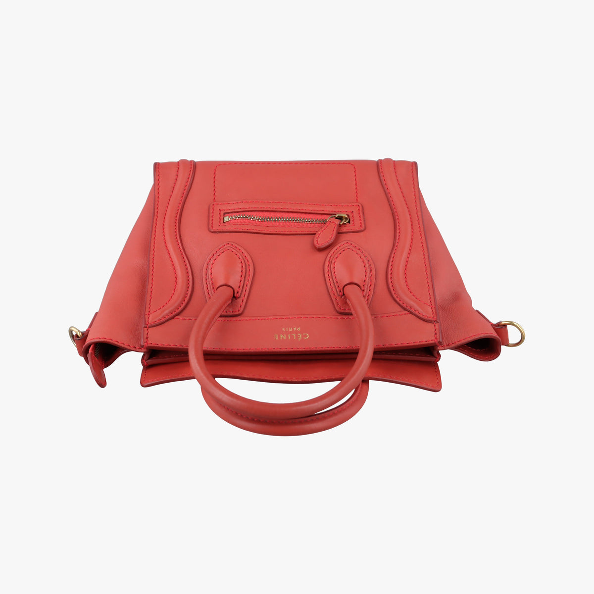 Pre-owned Celine luggage nano shopper Orange Leather  shoulderbag | stylenewstar