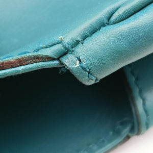 Pre-owned Gucci New Jackie Blue×Green Leather×canvas 124407 shoulderbag | stylenewstar
