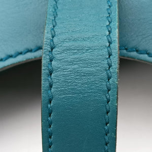 Pre-owned Gucci New Jackie Blue×Green Leather×canvas 124407 shoulderbag | stylenewstar