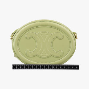 Pre-owned Celine Oval Purse Cuir Triomphe Green Leather  shoulderbag | stylenewstar