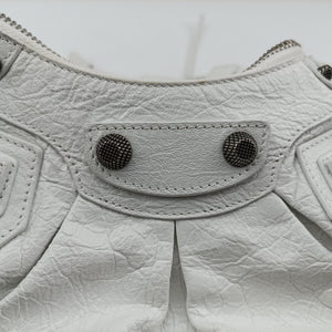 Pre-owned Balenciaga Le Cagole White lambskin  shoulderbag | stylenewstar