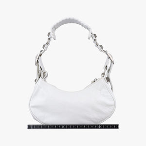 Pre-owned Balenciaga Le Cagole White lambskin  shoulderbag | stylenewstar