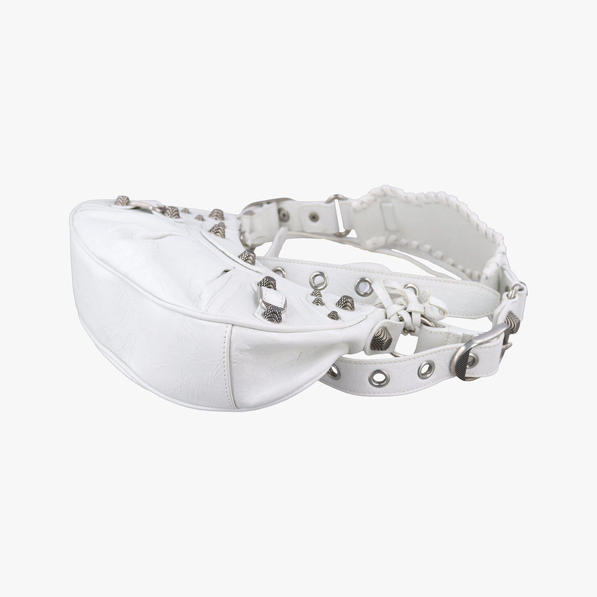 Pre-owned Balenciaga Le Cagole White lambskin  shoulderbag | stylenewstar