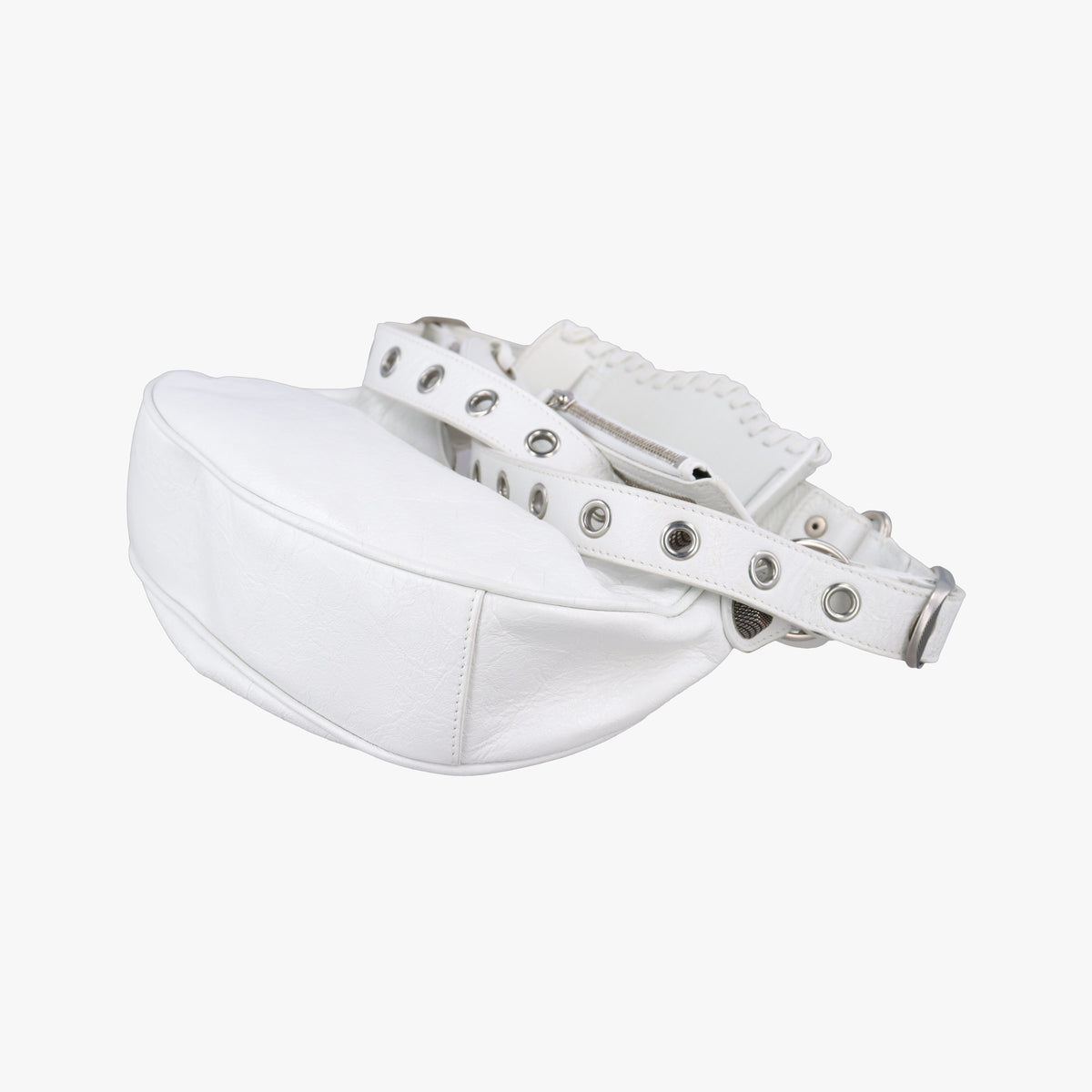 Pre-owned Balenciaga Le Cagole White lambskin  shoulderbag | stylenewstar