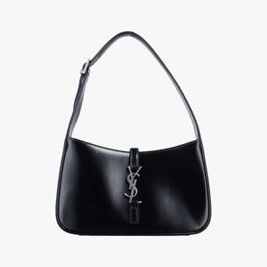 Pre-owned Yves Saint Laurent LE 5 a 7 Mini Hobo Black Patent 57223 shoulderbag | stylenewstar