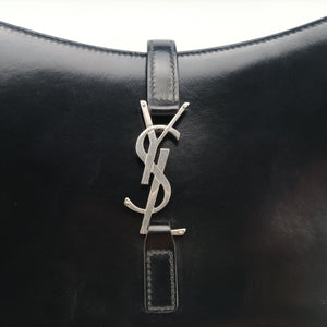 Pre-owned Yves Saint Laurent LE 5 a 7 Mini Hobo Black Patent 57223 shoulderbag | stylenewstar