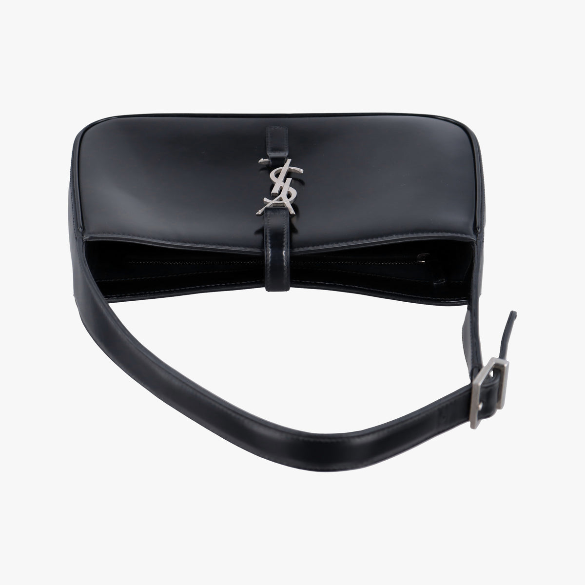 Pre-owned Yves Saint Laurent LE 5 a 7 Mini Hobo Black Patent 57223 shoulderbag | stylenewstar