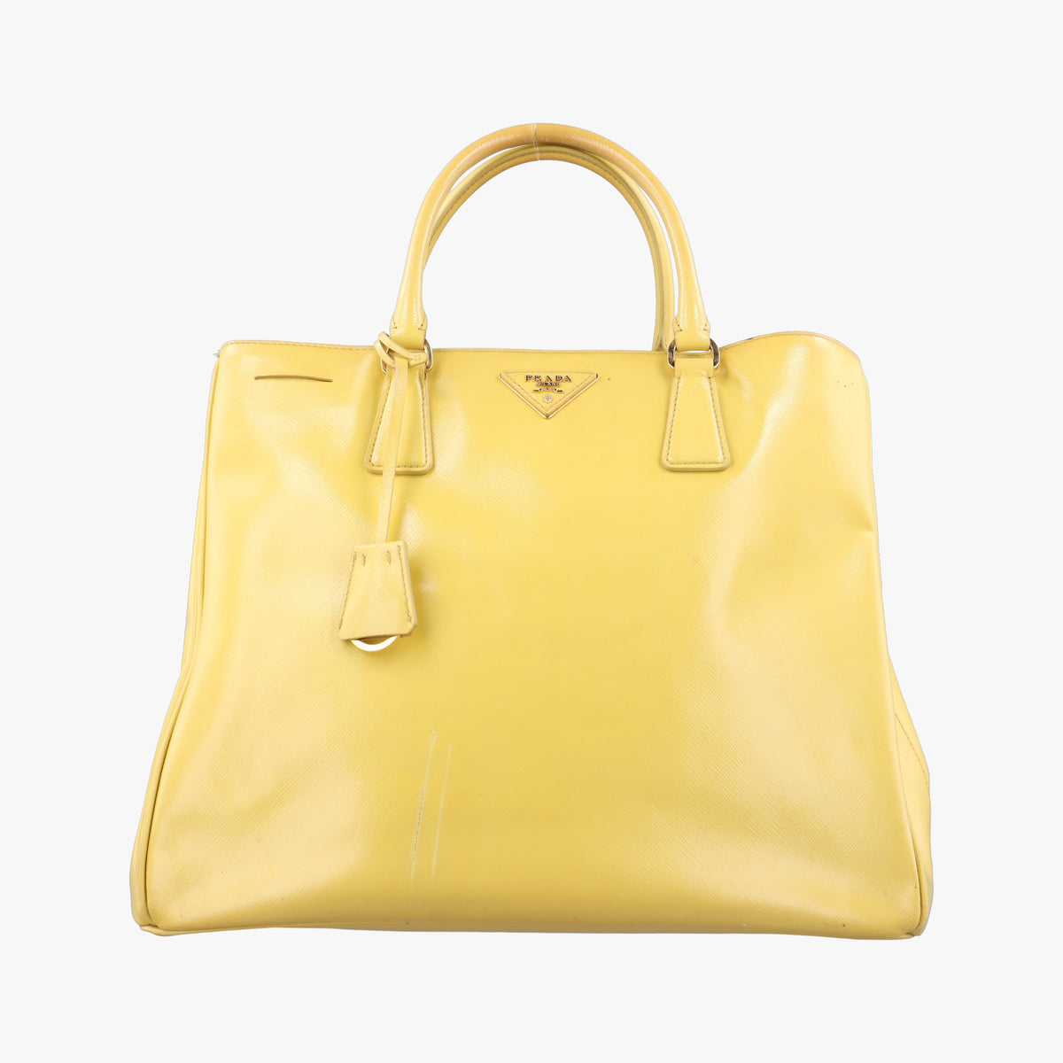 Vintage Prada Galleria Yellow Patent BN1874 handbag | stylenewstar