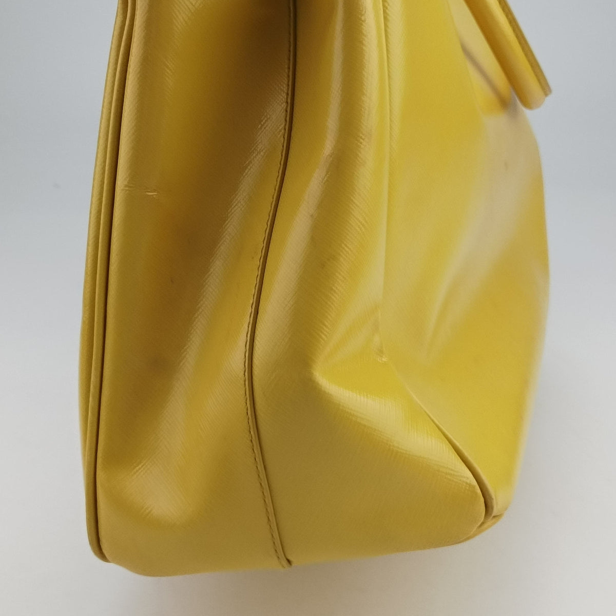 Vintage Prada Galleria Yellow Patent BN1874 handbag | stylenewstar