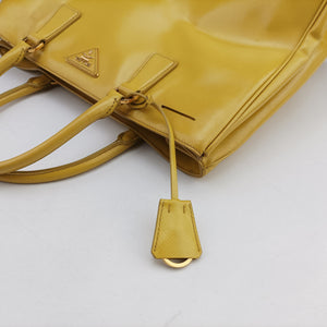 Vintage Prada Galleria Yellow Patent BN1874 handbag | stylenewstar