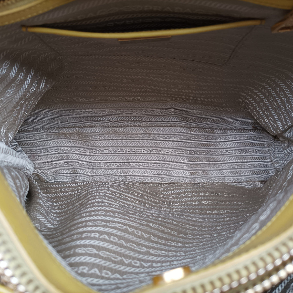 Vintage Prada Galleria Yellow Patent BN1874 handbag | stylenewstar