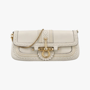 Pre-owned Gucci Snaffle Bit White Leather 263984 shoulderbag | stylenewstar