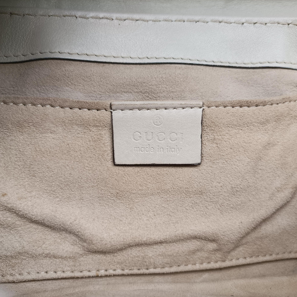 Pre-owned Gucci Snaffle Bit White Leather 263984 shoulderbag | stylenewstar