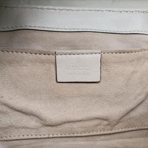 Pre-owned Gucci Snaffle Bit White Leather 263984 shoulderbag | stylenewstar