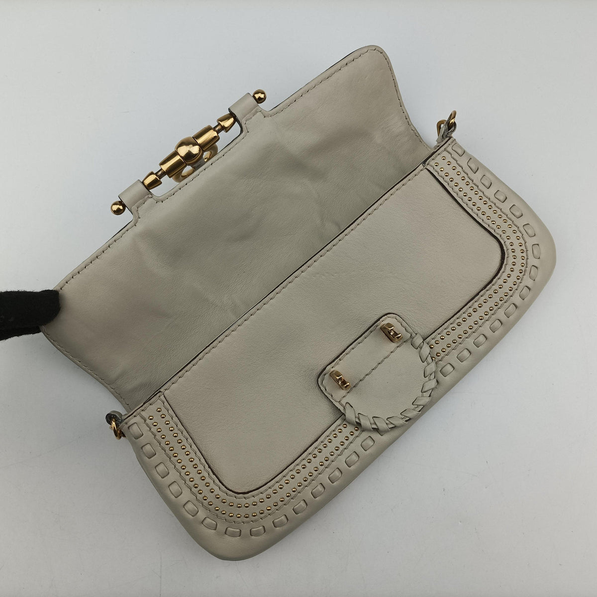 Pre-owned Gucci Snaffle Bit White Leather 263984 shoulderbag | stylenewstar