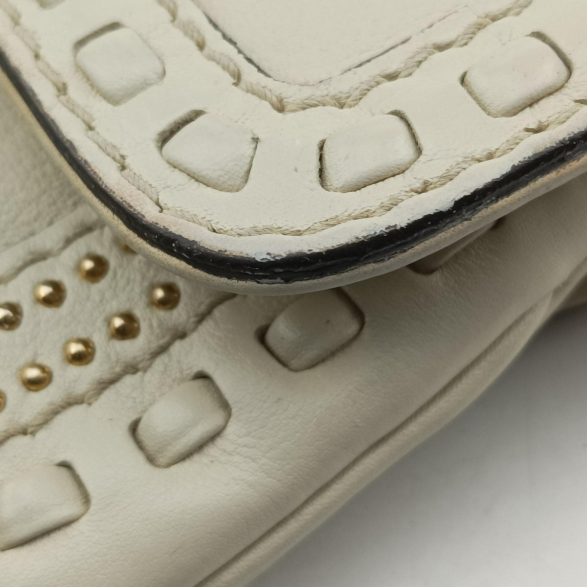 Pre-owned Gucci Snaffle Bit White Leather 263984 shoulderbag | stylenewstar