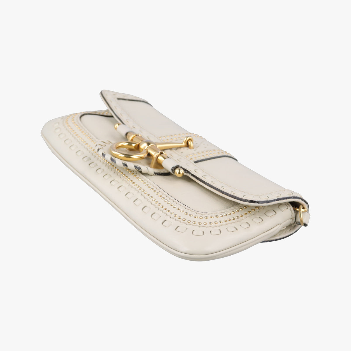 Pre-owned Gucci Snaffle Bit White Leather 263984 shoulderbag | stylenewstar