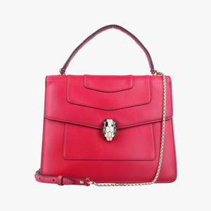 Pre-owned Bvlgari SERPENTI FOREVER Pink Leather  shoulderbag | stylenewstar