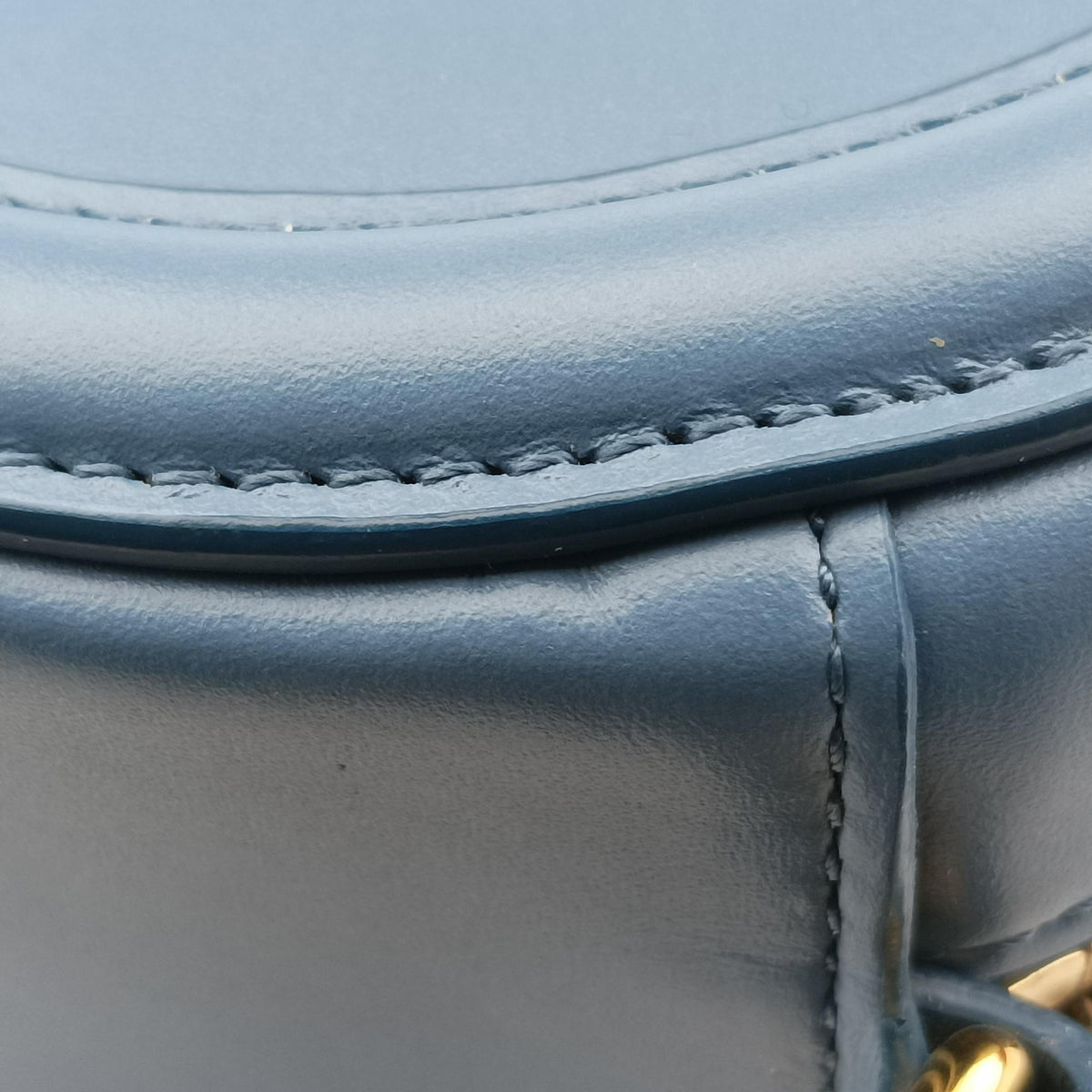 Pre-owned Celine Oval Purse Cuir Triomphe Blue Leather  shoulderbag | stylenewstar
