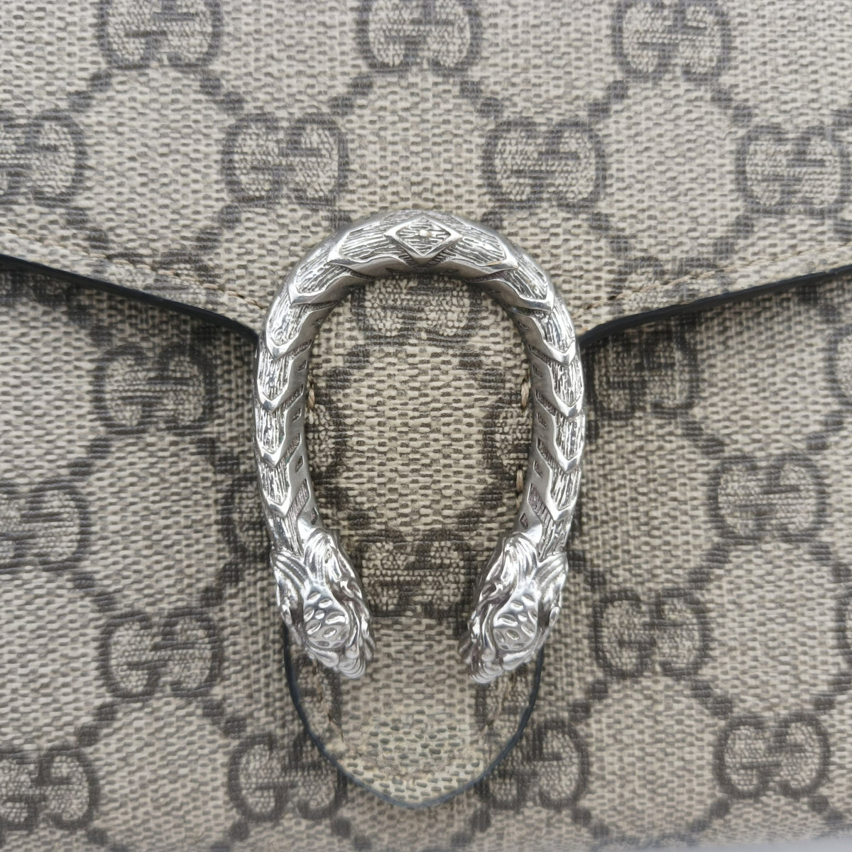 Pre-owned Gucci Dionysus beige PVC coated canvas 401231 shoulderbag | stylenewstar