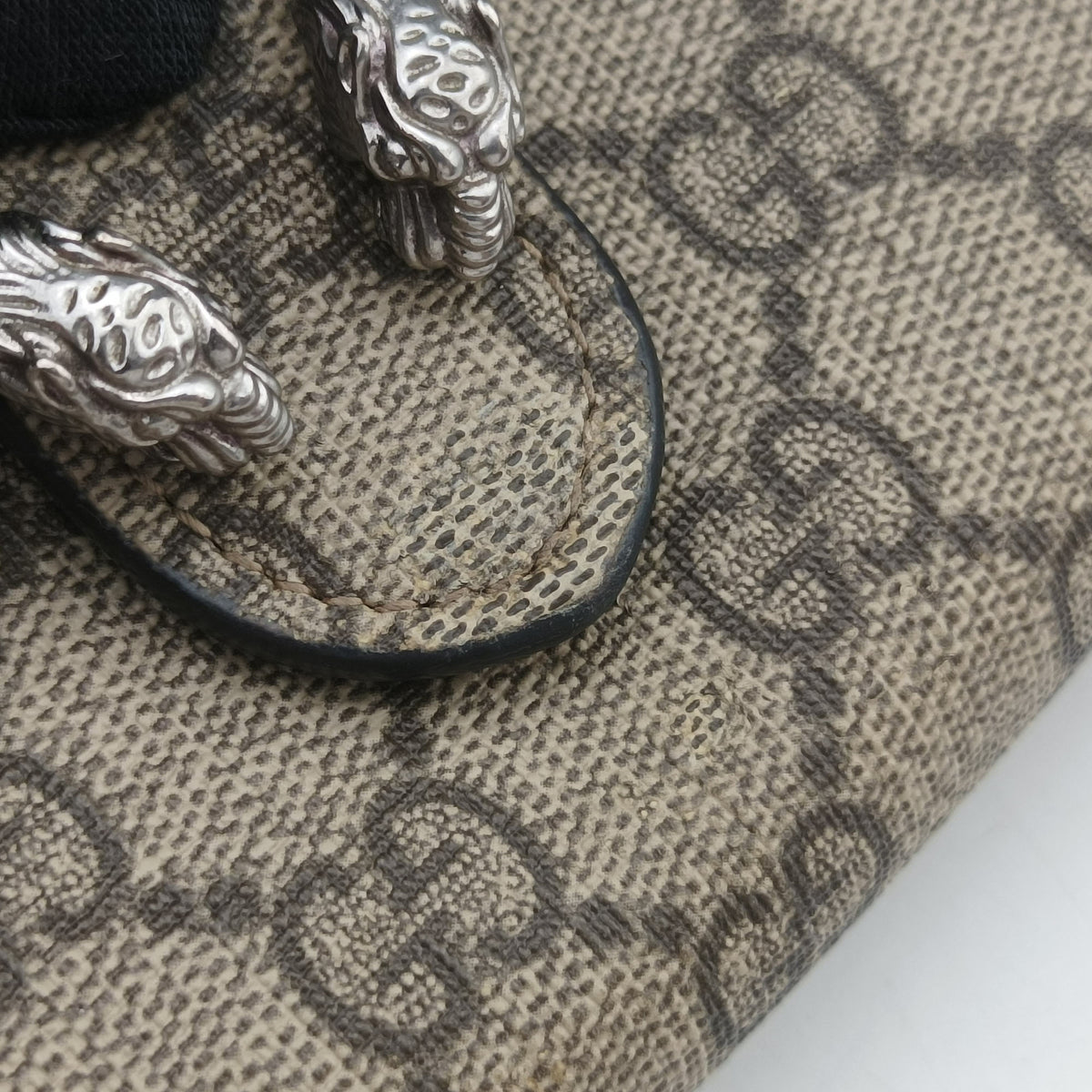 Pre-owned Gucci Dionysus beige PVC coated canvas 401231 shoulderbag | stylenewstar