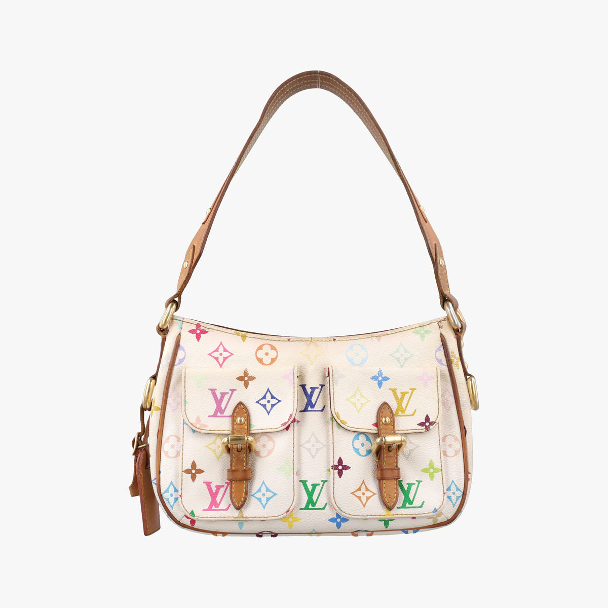 Vintage Louis Vuitton LODGE PM white Monogram Multicolor M40053 shoulderbag | stylenewstar