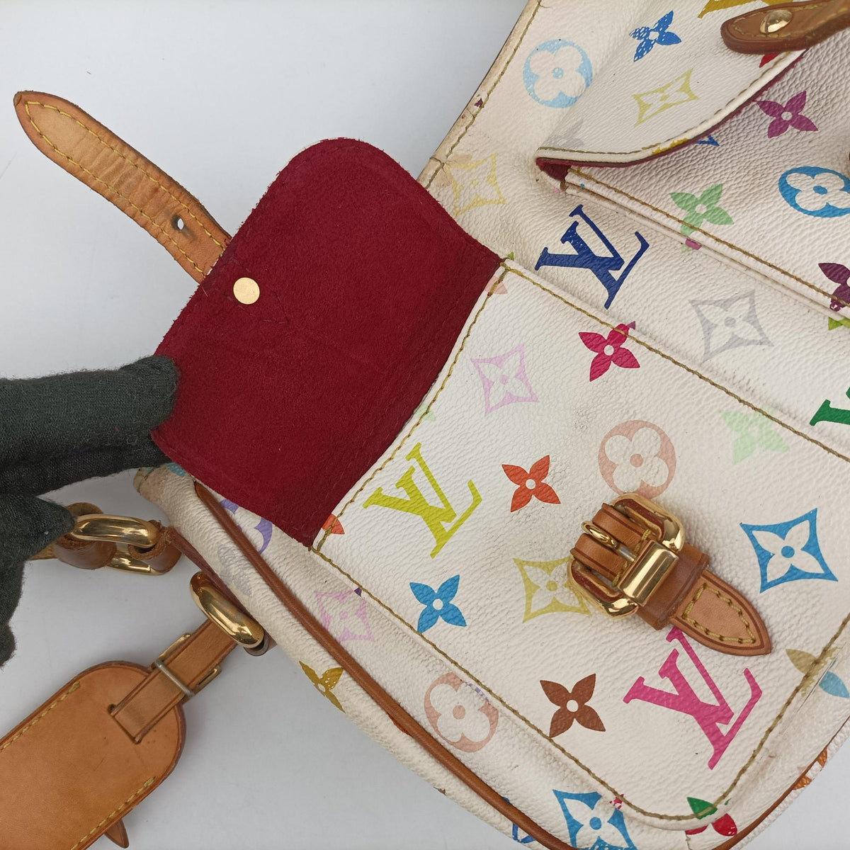 Vintage Louis Vuitton LODGE PM white Monogram Multicolor M40053 shoulderbag | stylenewstar