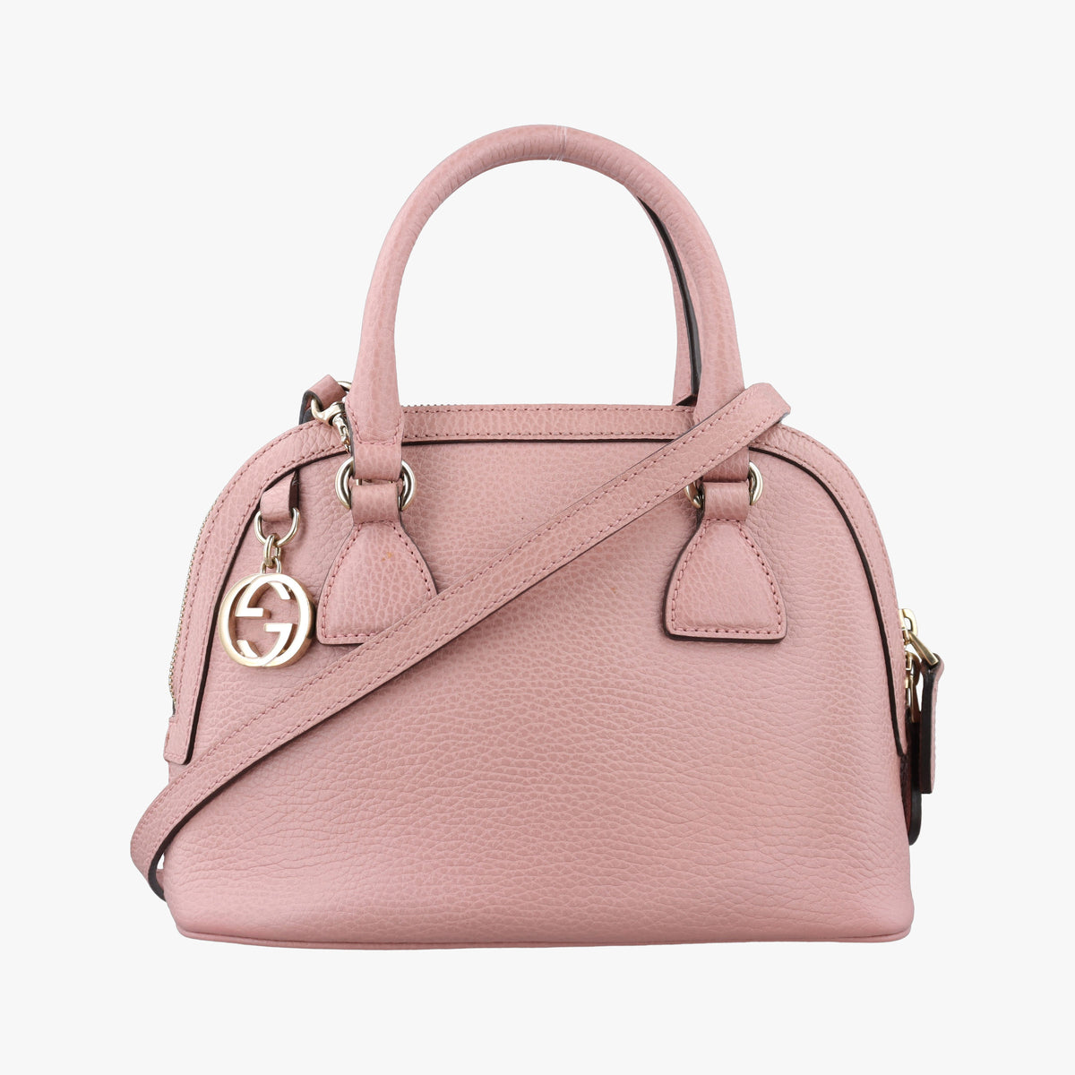 Secondhand Gucci Interlocking G charm Dome Pink Leather 449661 shoulderbag | stylenewstar