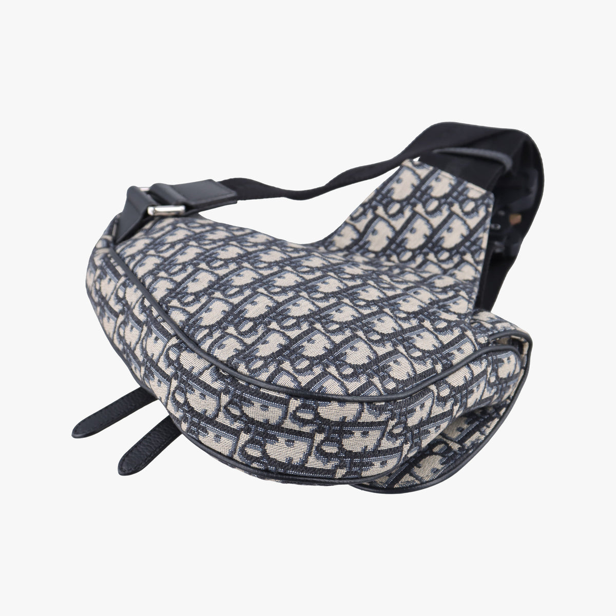 Vintage Christian Dior Saddle Navy Jacquard×Leather  bum bag/waist bag | stylenewstar
