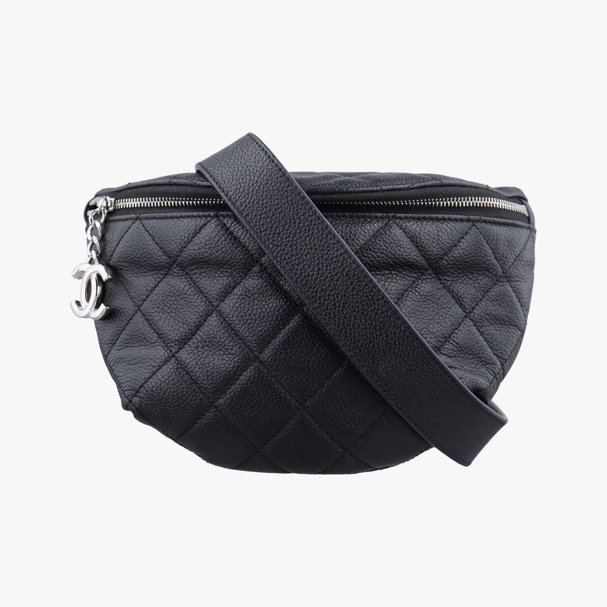 Pre-owned Chanel Uniform Black Leather  bum bag/waist bag | stylenewstar