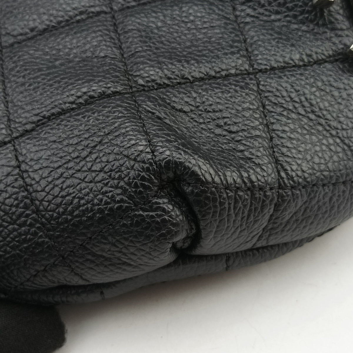 Pre-owned Chanel Uniform Black Leather  bum bag/waist bag | stylenewstar