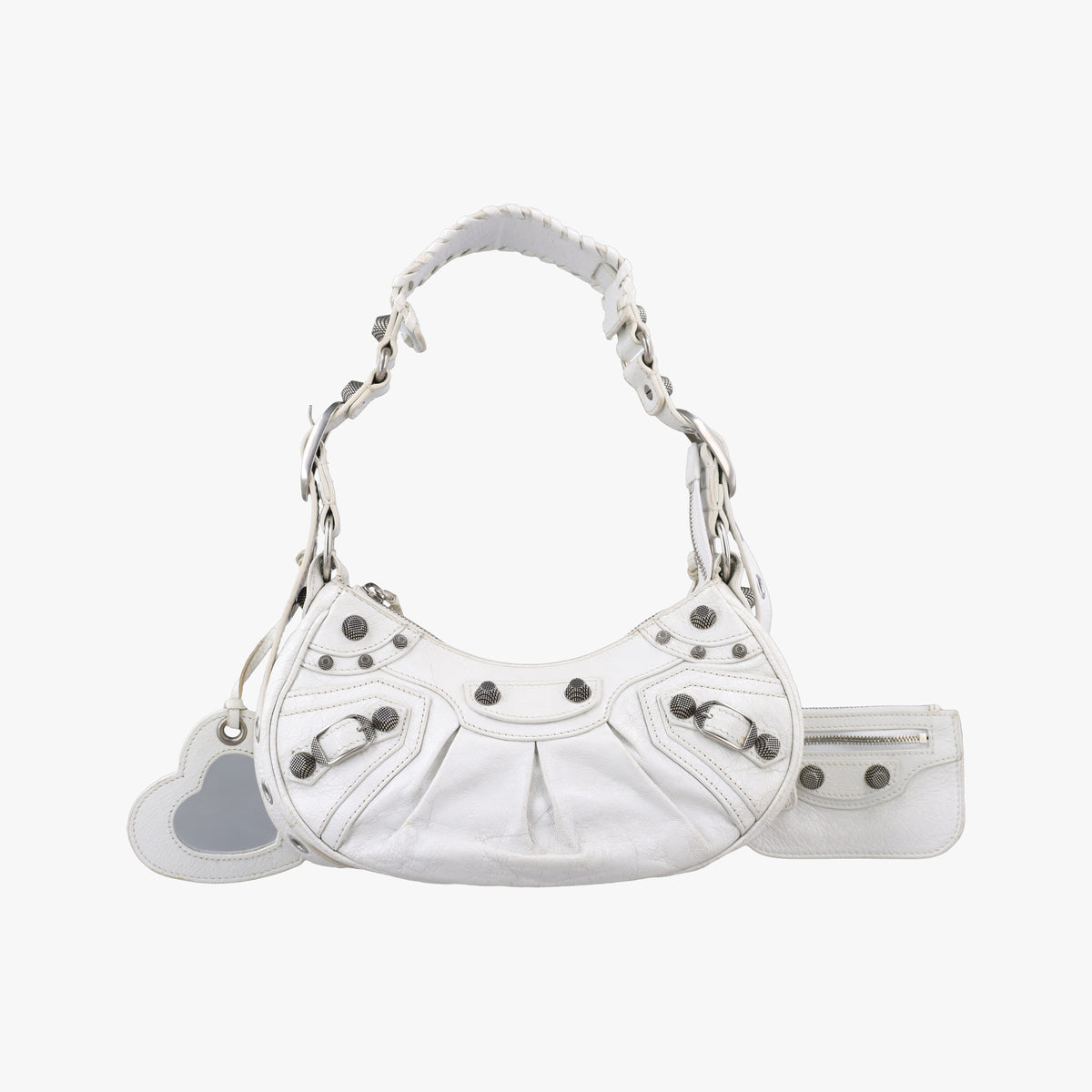Pre-owned Balenciaga Le Cagole White lambskin  shoulderbag | stylenewstar