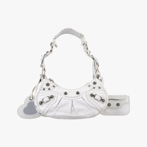 Pre-owned Balenciaga Le Cagole White lambskin  shoulderbag | stylenewstar