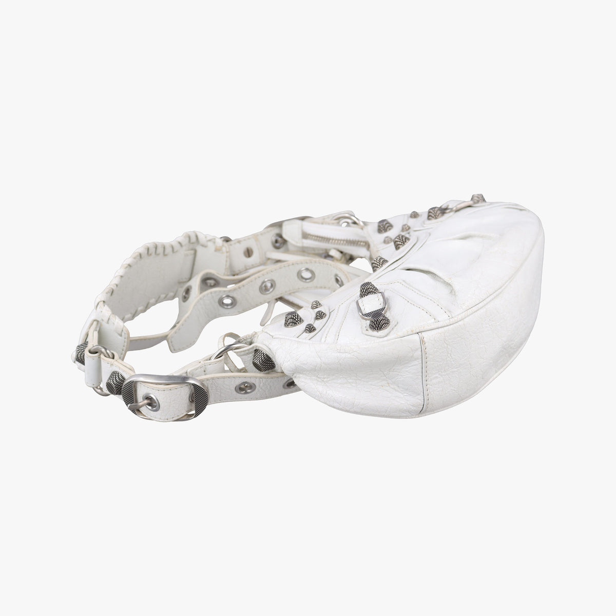 Pre-owned Balenciaga Le Cagole White lambskin  shoulderbag | stylenewstar