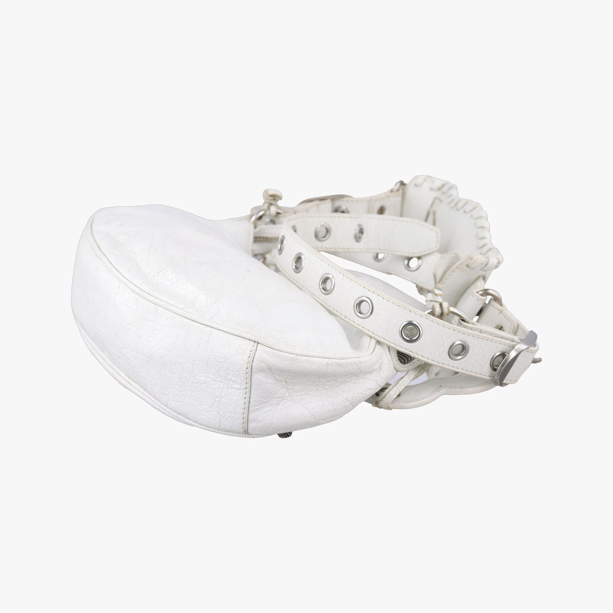 Pre-owned Balenciaga Le Cagole White lambskin  shoulderbag | stylenewstar