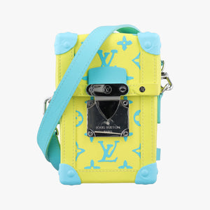Pre-owned Louis Vuitton Vertical Trunk Yellow x Blue Monogram Playground M82007 shoulderbag | stylenewstar