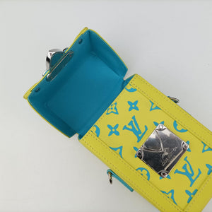 Pre-owned Louis Vuitton Vertical Trunk Yellow x Blue Monogram Playground M82007 shoulderbag | stylenewstar