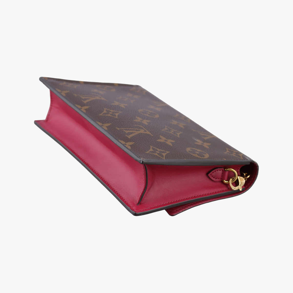 Pre-owned Louis Vuitton Portefeuille FLORE Chain brown×FUCHSIA Monogram Canvas×calf leather M69578 shoulderbag | stylenewstar