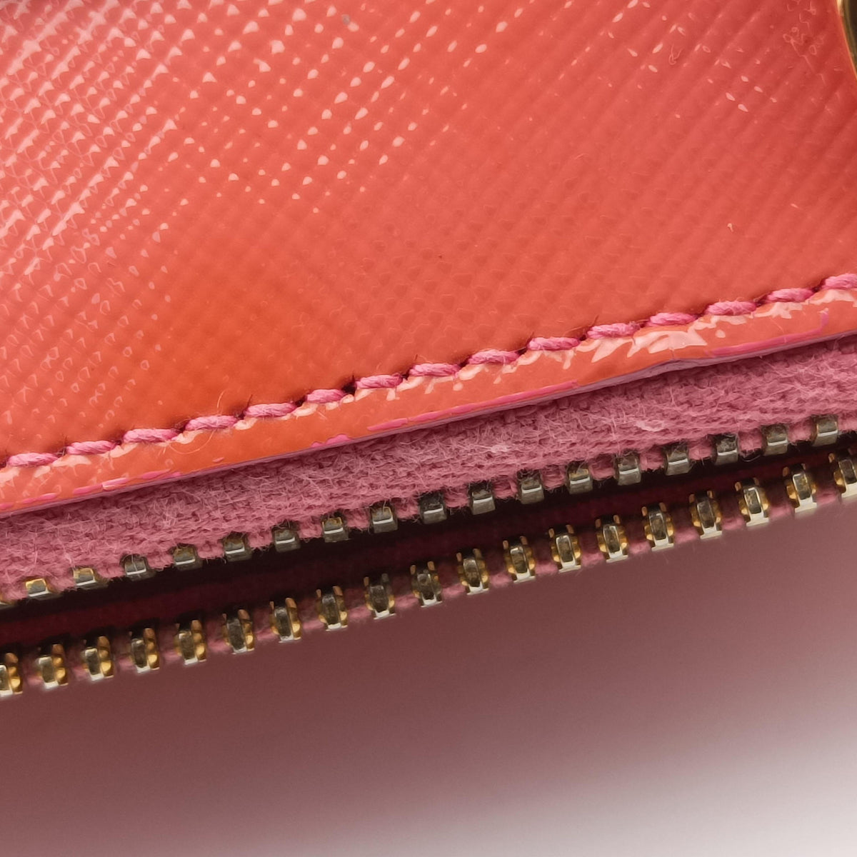 Pre-owned Prada Promenade Orange SAFFIANO patent BN2567 shoulderbag | stylenewstar