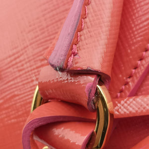 Pre-owned Prada Promenade Orange SAFFIANO patent BN2567 shoulderbag | stylenewstar