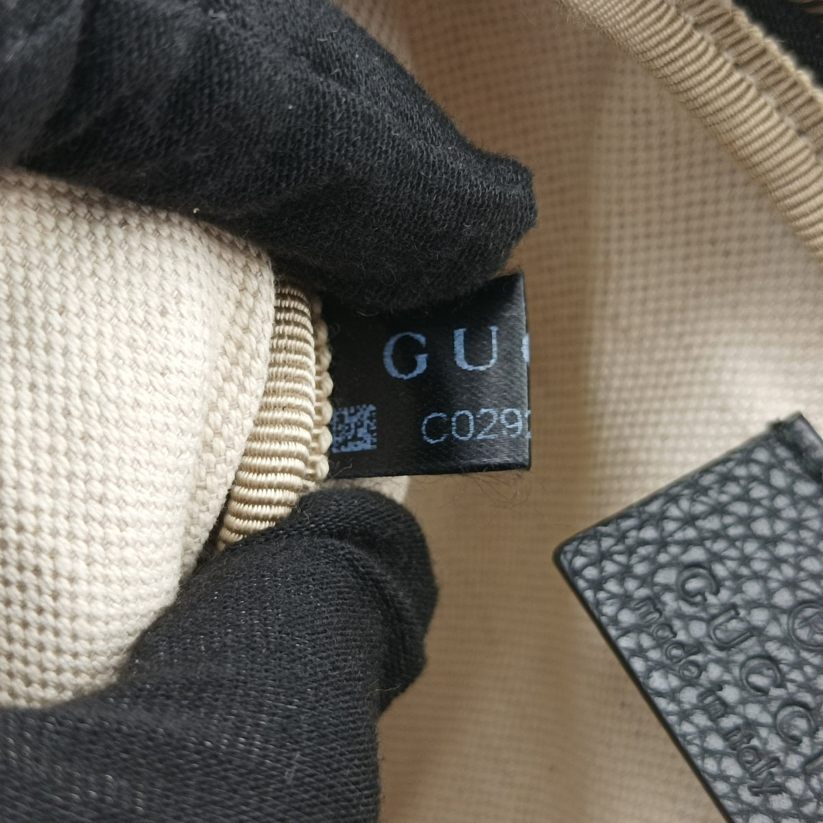 Pre-owned Gucci Print Black Leather 527792 bum bag/waist bag | stylenewstar
