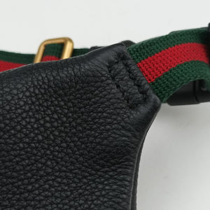 Pre-owned Gucci Print Black Leather 527792 bum bag/waist bag | stylenewstar